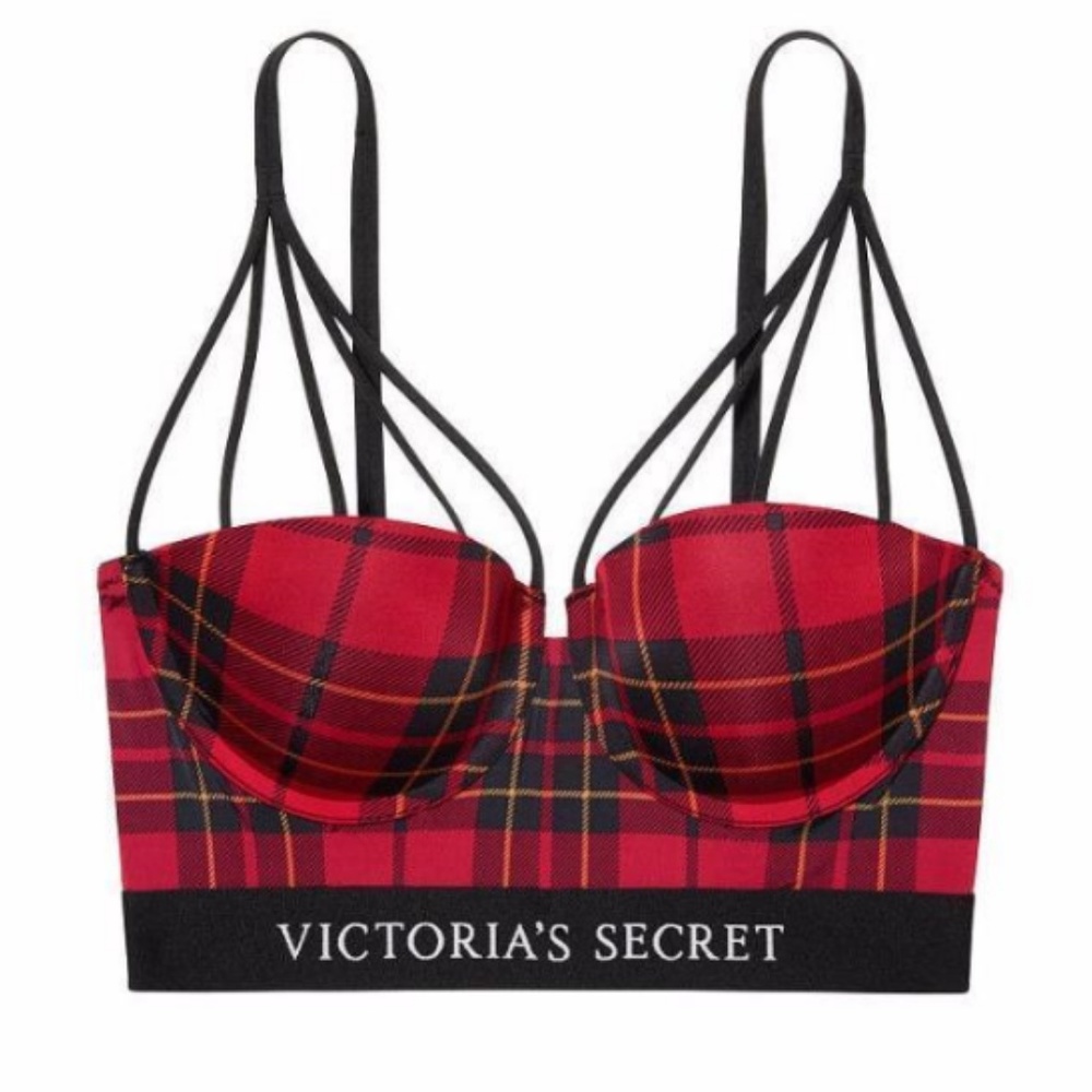 Victoria's Secret VSX Balmain Plaid Longline Bra